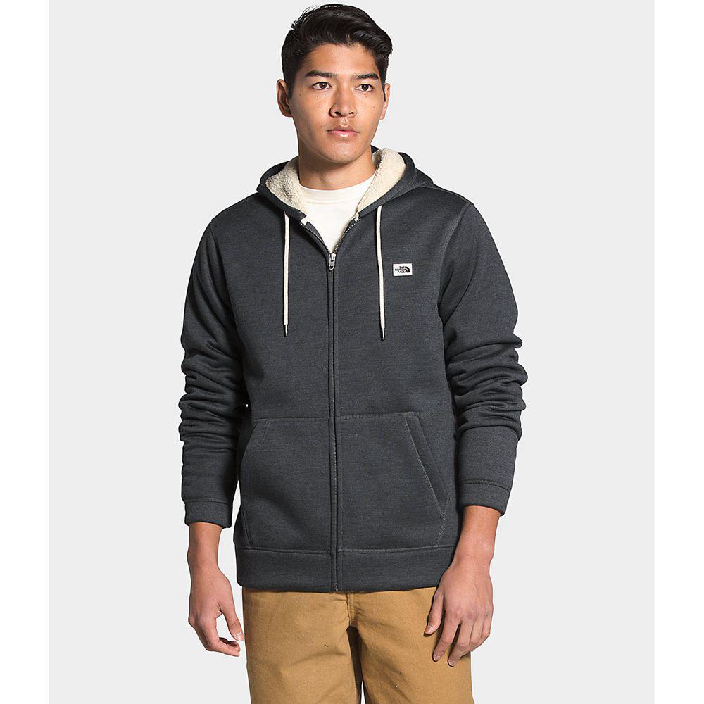 The North Face Sherpa Patrol Hoodie Ανδρικα Fleece Full Zip - Γκρι Ασπρα (OHDX72691)